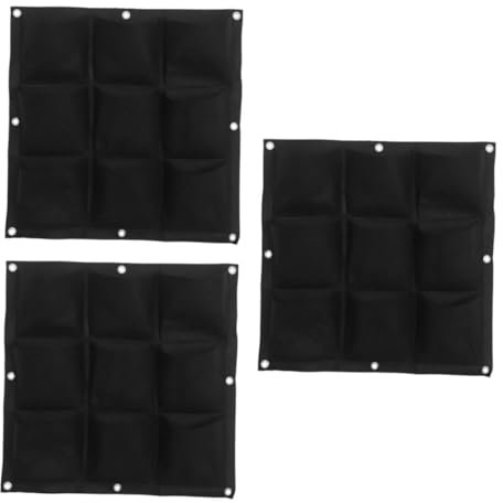 Abaodam 3 Pezzi borsa per piantare da appendere alla parete estetico Piantatrice sospesa grucce appendiabiti borsa per piantare appesa sacchi per piantare a parete Panno in feltro Nero