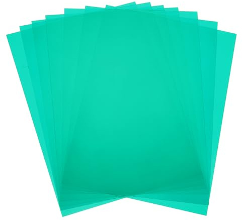 QUARKZMAN 7 färgglada plastark A4 genomskinlig film bärnstensgel ljusfilter färgkorrigering vattentät 11,7 x 8,3 tum för gör-det-själv hantverk LED-belysning foto (grön)