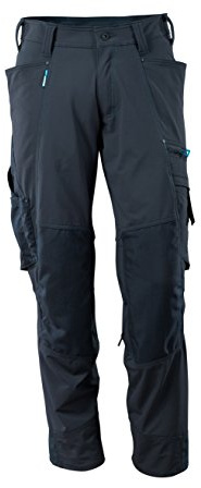Mascot, pantaloni alla zuava Stretch, modello Advanced, di colore antracite, 82C48, Nero/Blu