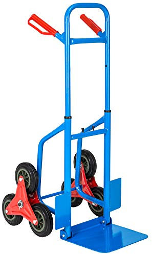 tectake® Diable demenagement Chariot de Transport avec Capacité Max. 100 kg, 6 Roues, Diable escalier Kit déménagement, Transport Objets volumineux & Lourds Jardin Bricolage