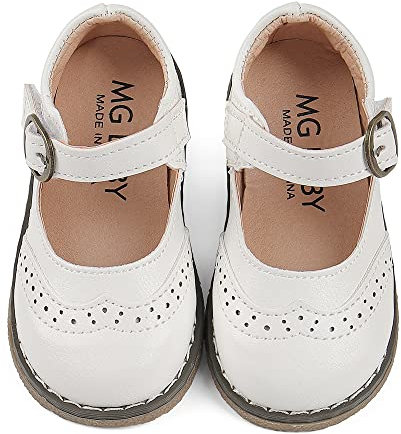 Cheerful Mario 1-6 Y Girls Mary Jane Shoes Toddler Girls Ballerina Shoes Baby Girls Dress up Shoes White 5.5 UK Child