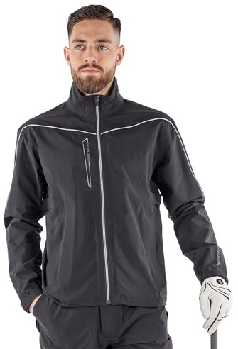 Galvin Green Mens Goretex Golf Rain Jacket, Lightweight Packable with Adjustable Chest Width, Black X-Large