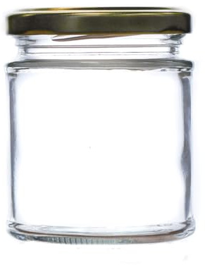 Wares of Knutsford 100 x Round Glass Jam Jars, 190ml (8oz) & Lids, Preserves Chutney Honey Pickle Deluxe (Gold)
