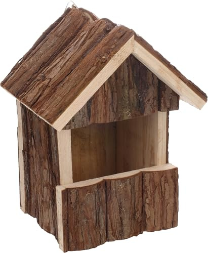 Flamingo Caja Nido Cortesa Gancha Madera - 15.5x13x20cm - Resistente a la Intemperie - Madera de Pino Certificado FSC