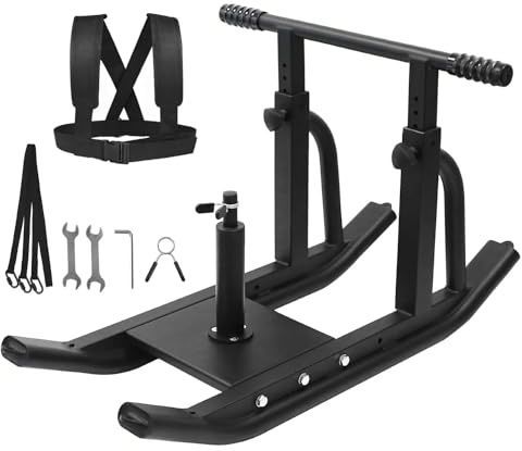 Gekufa Gewichtsschlitten für Training – Schlitten Push Gym Ausrüstung mit verstellbarem Höhengriff, Workoutschlitten für Kraft & Geschwindigkeit – passend für 2,5 cm & 5,1 cm Hantelscheiben – ideal