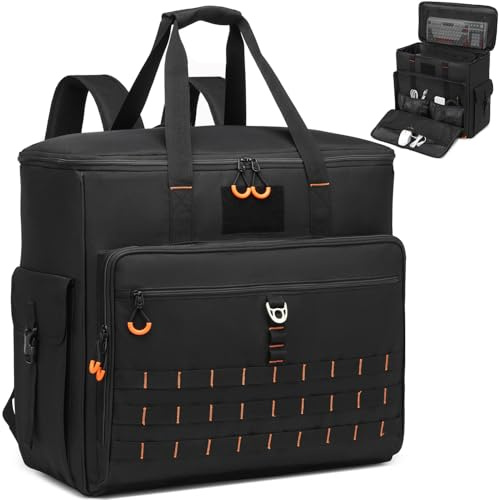 BlesMaller Housse de Transport pour Tour d'Ordinateur - Coque Rembourrée avec Compartiments pour Clavier, Souris, Câbles et Accessoires (Sac Uniquement)