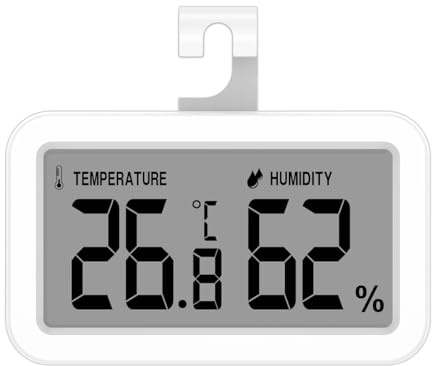 Elitech Confezione da 4 termometri TM-2 per frigorifero, monitoraggio della temperatura e dell'umidità, fissaggio magnetico e gancio, risparmio energetico, ideale per congelatore, frigorifero
