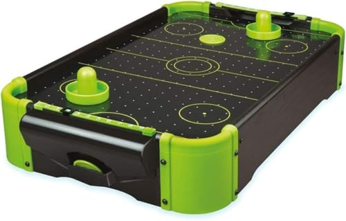 Air Hockey Table Game, Neon Table Top Compact 2-Player 20 inch Portable Table Game Perfect for Family Fun