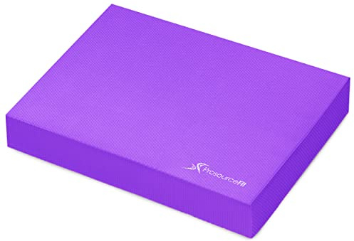 ProsourceFit Exercise Balance Pad – Non-Slip Cushioned Foam Mat & Knee Pad for Fitness and Stability Training, Yoga, Physical Therapy 15.5”x12.75”, Purple