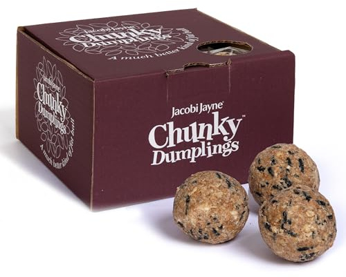 Fat Balls For Wild Birds - Jacobi Jayne® Chunky Dumplings™ Premium Suet Balls - Pack Of 18 x 85g - High Energy Fat Balls Wild Bird Food Feed To Attract Small Wild Birds Year Round