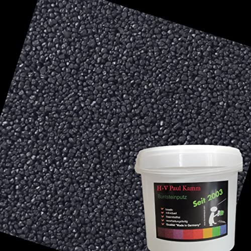 H+V Paul Kamm® Buntsteinputz Mosaikputz 1-2mm SOP87 Anthrazit Dunkel - Hergestellt in Bayern -