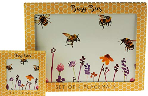 LP Set Of 4 Busy Bumble Bee Place Mats And Coasters
