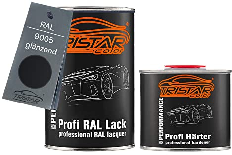 TRISTARcolor RAL 9005 Tiefschwarz glänzend 2K Autolack 1,5 Liter / 1500 ml Dose inkl. Härter
