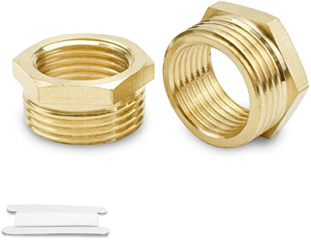 Bwintech 2 Uds 1/8 hembra a 1/4 macho BSP rosca latón buje hexagonal conector reductor para conversión de conexión de tubería