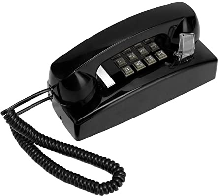 Retro väggtelefon, retro väggmobiltelefoner för fast nät med högljudd mekanisk ringning, justerbar volym, gammaldags sladdbunden fast telefon