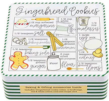 Mud Pie Baking Set, 6 x 6, Gingerbread Tin