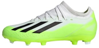adidas Unisex Kinder X Crazyfast.3 Firm Ground Boots, Cloud White / Core Black / Lucid Lemon, 28 EU
