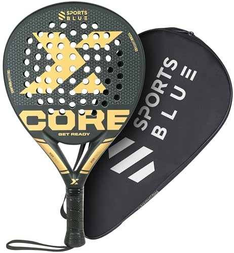 SportsBlue Carbon Surface Padel Racket - Pro-Series Tennis Paddle Racket - All Pala Padels Racquets (with free padel cover)