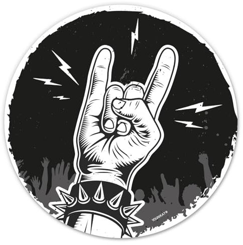 younikat Mauspad Heavy Metal Hand I Ø 22 cm rund I Mousepad rutschfest I Rock Musik Fan Geschenk Männer I dv1461