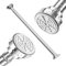 GQC Stainless Steel Extendable Shower Curtain Rod Tension Pole (45-204 cm) Tension Rods for Curtains Telescopic Curtain Poles No Drilling for Kitchen Cupboard Closet Bathroom Window