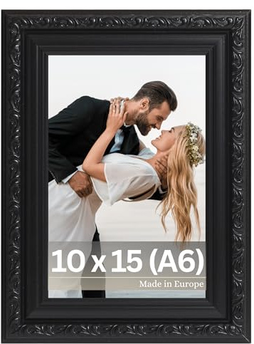 VictoR antik – konstnärlig fotoram Chagall i svart – 10 x 15 cm (A6) dekorativ bildram vintage – lämplig för certifikat – certifikat – bildram svart 10 x 15 – barock