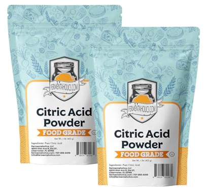 Fermentaholics 2 Pack - 1 LB - Citric Acid Powder | OU Kosher | Pure Food Grade Flavor Enhancer & Natural Preservative | Cheesemaking