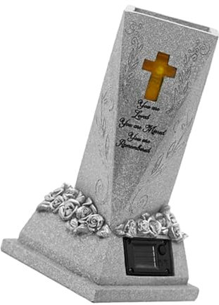 TOYANDONA Pots De Fleurs Funéraires Résine avec Finition Imitation Pierre Décorations De Cimetière Jardin Résistants Aux Intempéries Et Faciles à Entretenir pour Arrangements Floraux