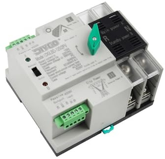 Interruttore di commutazione ATS monofase 2P su guida DIN for fotovoltaico e inverter con doppio selettore di trasferimento di potenza(110V)