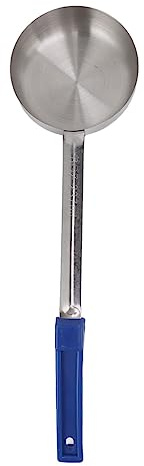 Cucchiaio per salsa, cucchiaio dosatore per spalmare la pizza, cucchiaio multiuso da in acciaio inox, per spalmare salse sulla pizza e servire zuppe, durevole, per uso (Blu 8 once (paletta senza