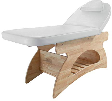 Lettino Massaggio Fisso in Legno Professionale con Testata Regolabile e Asta Porta Rotolo (MT2202)