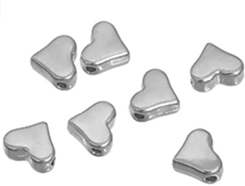 200 Metallperlen 7x6mm Herz Farbe: silber Zwischenperlen Spacer Beads