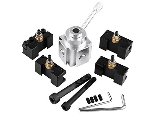 Portaherramientas de torno, Mini Herramienta de Cambio Rápido Torre CNC con barra de perforaciones, cortadores, tornillos, llaves y nueces