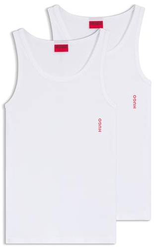 HUGO Men's Tank TOP Twin Pack Vest, New-White100, M (Pack of 2)