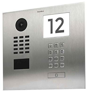 DoorBird D2101IKH IP Video Türstation | Video-Türsprechanlage mit 1 Ruftaste, beleuchtetem Info-Modul, Keypad, RFID, HD-Video, Bewegungssensor, in Edelstahl V2A