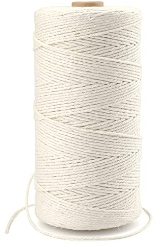G2PLUS Macrame Corda di Cotone Spago Beige 1.5mm x 300M - Filo per Cucina, Cottura, Natale, Confezionamento Regalo