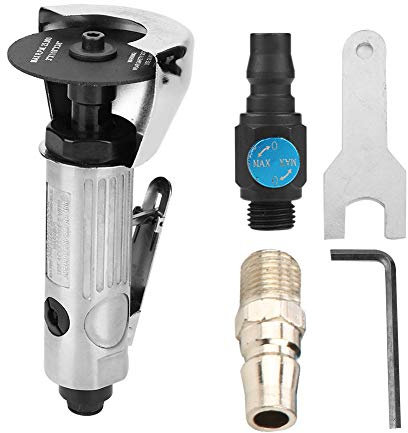 Herramienta de Corte de Aire, Herramienta de Corte de Aire de Alta Velocidad Redonda Ajustable para Corte de Metal Neumático de 3 Pulgadas, Almohadilla de Lijado, Cizalla de(Air Cutter + accessories)