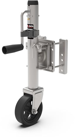 TOWKING Upgraded Spoke Wheel Trailer Jack, 10 Vertical Movement, 1500 lbs, for RV, Boat, Trailer and More, Black, Silver