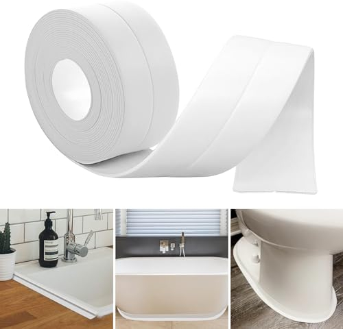 Plinthe PVC Souple, Plinthe Souple Autoadhésive 35mm x 10m, Plainte Adhesive PVC, Plinthe Adhesive - Angle Plinthe Cuisine - Baguette Finition PVC - Convient pour Cuisine et la Salle de Bain (Blanc)