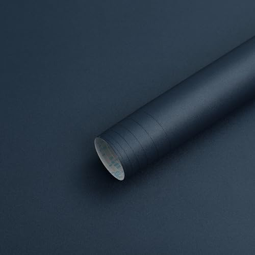 Timeet Klebefolie Blau Matt Möbelfolie Selbstklebend Folie 40x300cm Selbstklebende Tapete Schwarzblau Klebefolie Möbel Blau Wasserfest Möbelaufkleber Vinyl Folie für Möbel Wand Küche Schrank