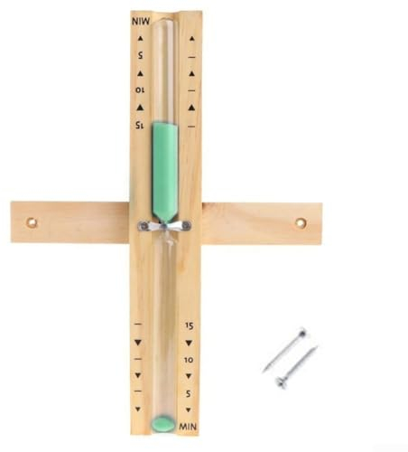 Reloj de arena de reloj de arena para sauna, temporizador de arena de reloj de arena de 15 minutos, reloj de madera, reloj de arena giratorio para sauna, spa, sala de yoga, salas de ejercicios (verde)