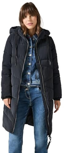 CECIL Damen B101057 Puffer Coat w. Detachable Sleeves, dark navy blue, M