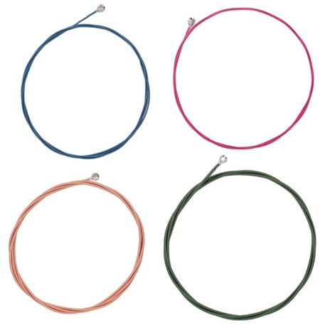 Jeu de Cordes de Basse électrique, 4 Pièces, Jeu de Cordes de Basse électrique, Son Clair et Brillant, Couleur Métal, Remplacement de Cordes de Basse