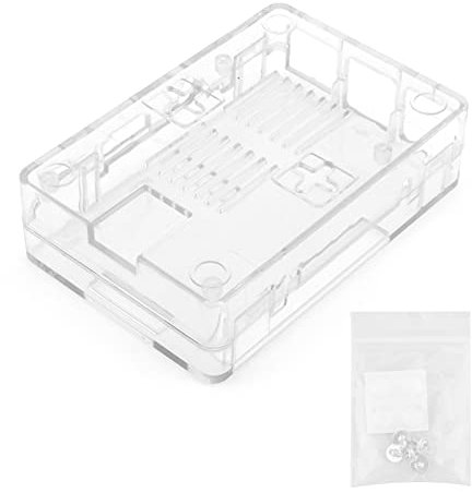 3B 3B+ Transparent Protective Case Cover Box Accessory with CPU Cooling Fan Hole Wall Mount for Microcomputer Mainboard ABS Material