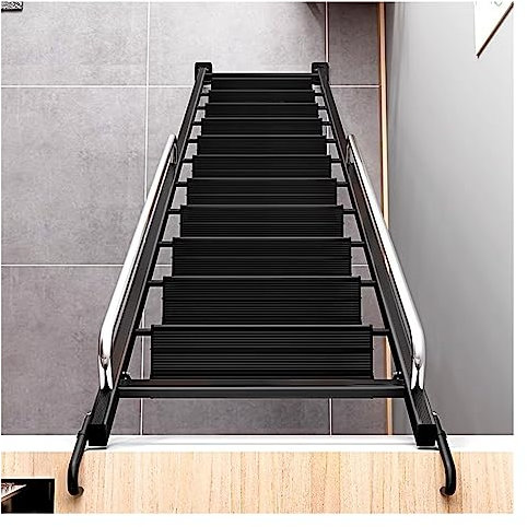 Escabeau de lit double en fer forgé noir avec crochets - Échelle de rechange pour lit superposé - Pour camping-car, caravane, remorque - Accessoire de lit superposé