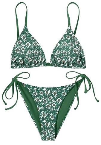 Nadeer Costume da Bagno Due Pezz Donna Sexy Halter Bikini Set Costumi da Mare Imbottito Reggiseno Bikini Top Triangolo Vita Bassa Spiaggia Beachwear Swimwear