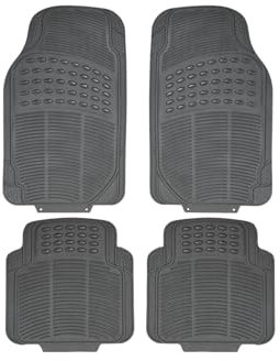 OWIJI Tappetini Auto Gomma Universali Set 4 Pezzi Antiscivolo Abitacolo Sagomabili PVC Plastica Impermeabile Ritagliabile Adattabile