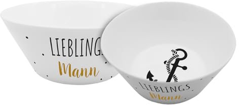 Geda Labels - Cuenco para cereales (400 ml), diseño con texto Lieblingsmann