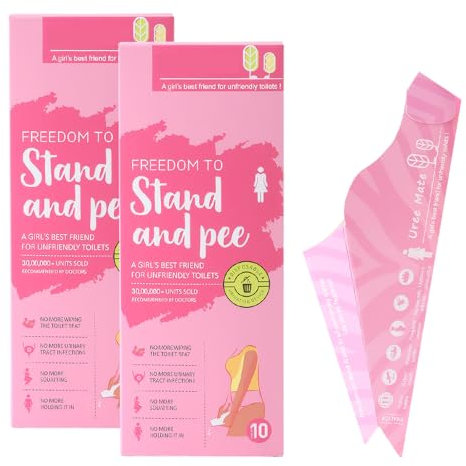 20 PCS Urinella für Frauen Pinkelhilfe für Frauen Tragbar Urinella für Frauen Einweg Urinal Frauen Stehende Urinierhilfe für Frauen Geeignet für Frauenreisen und Camping Outdoor-Aktivitäten (Rosa)