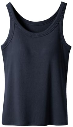 Canotte Cotone con Reggiseno Incorporato Canotte Estive da Donna Tank Shirt Top Traspirante e Sciolta Maglietta Canottiera Imbottita Regolabile per Jogging Yoga Fitness Offerte Lampo del Giorno