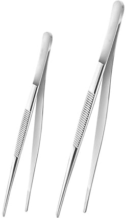 Set di 2 pinzette da cucina, pinzettes da cucina, pinzette da cucina, in acciaio inox, pinze per barbecue, pinze da cucinas, utilizzabili come pinzes professionali per cucinare grigliate e cuocere